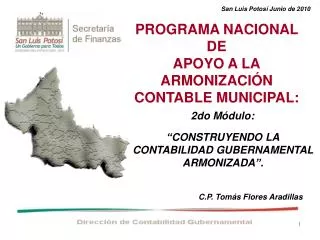 PROGRAMA NACIONAL DE APOYO A LA ARMONIZACIÓN CONTABLE MUNICIPAL:
