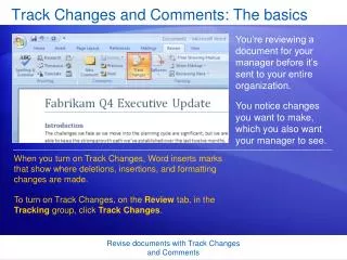 Track Changes and Comments: The basics