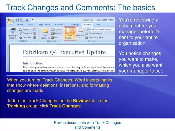 track changes and comments the basics