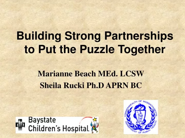 building strong partnerships to put the puzzle together