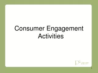 Consumer Engagement Activities