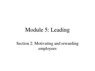 Module 5: Leading