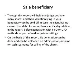 Sale beneficiary