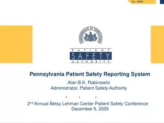 Pennsylvania Patient Safety Reporting System
