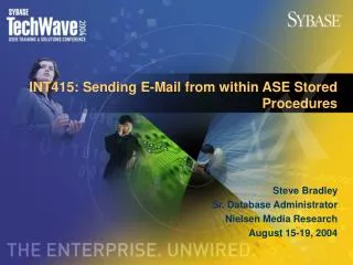INT415: Sending E-Mail from within ASE Stored Procedures
