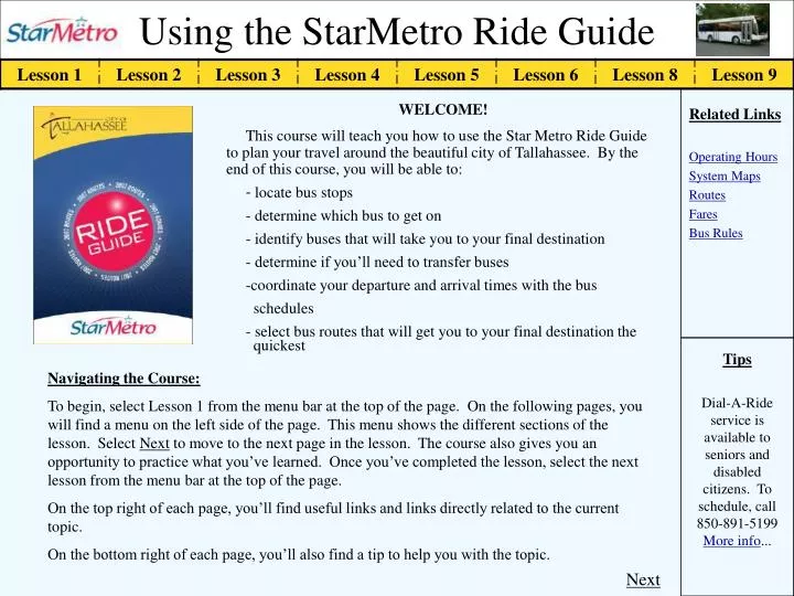 using the starmetro ride guide