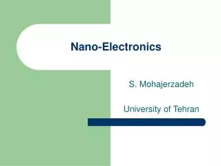 Nano-Electronics