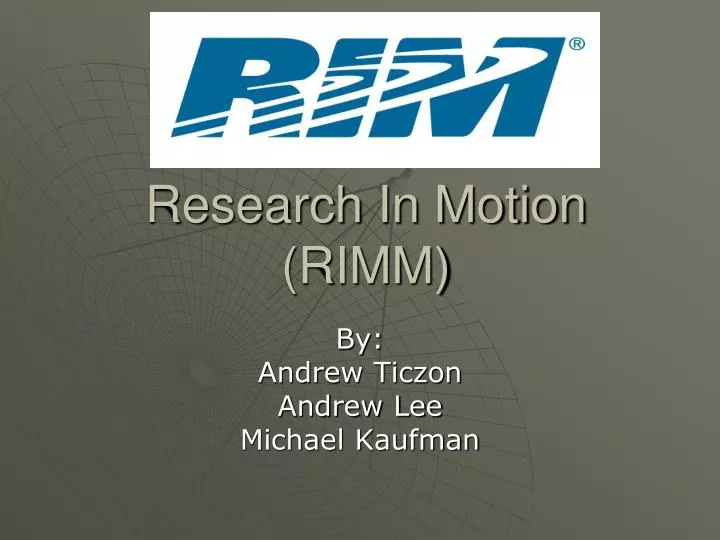 research in motion rimm