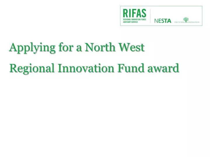 applying for a north west regional innovation fund award
