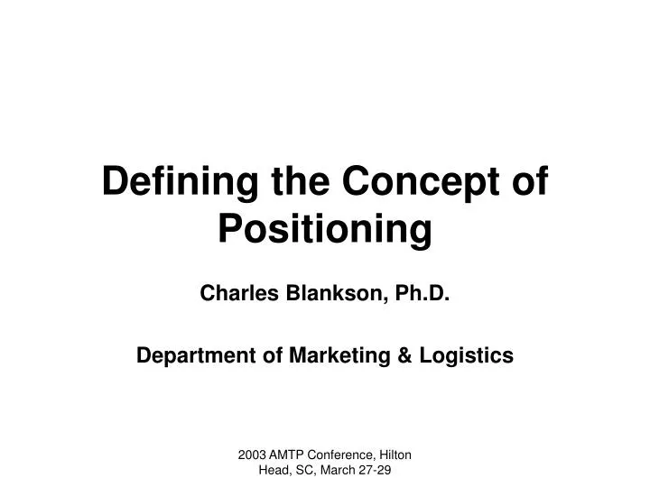 defining the concept of positioning