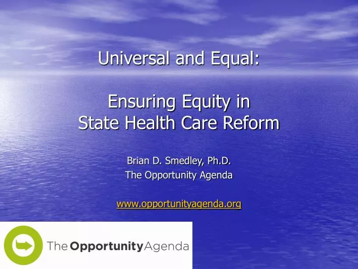 universal and equal ensuring equity in state health care reform