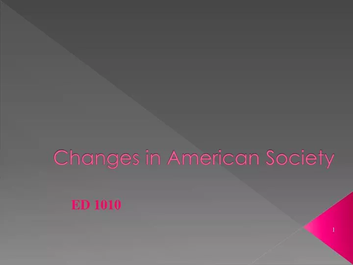 changes in american society