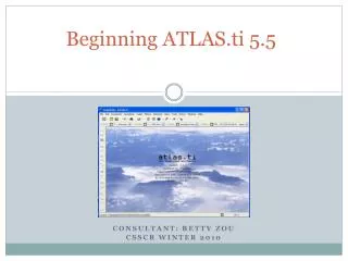 Beginning ATLAS.ti 5.5