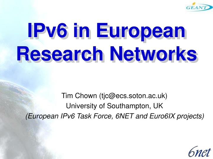 ipv6 in european research networks
