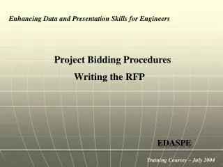 Project Bidding Procedures