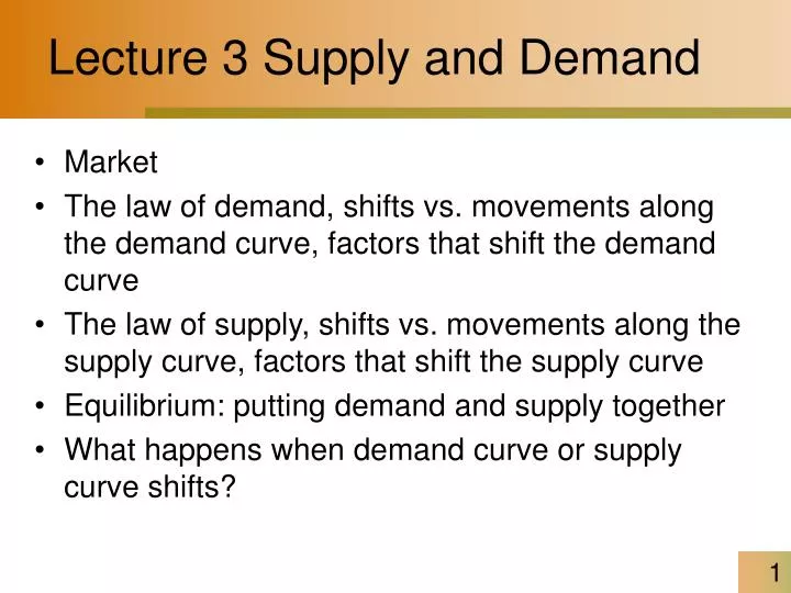 lecture 3 supply and demand