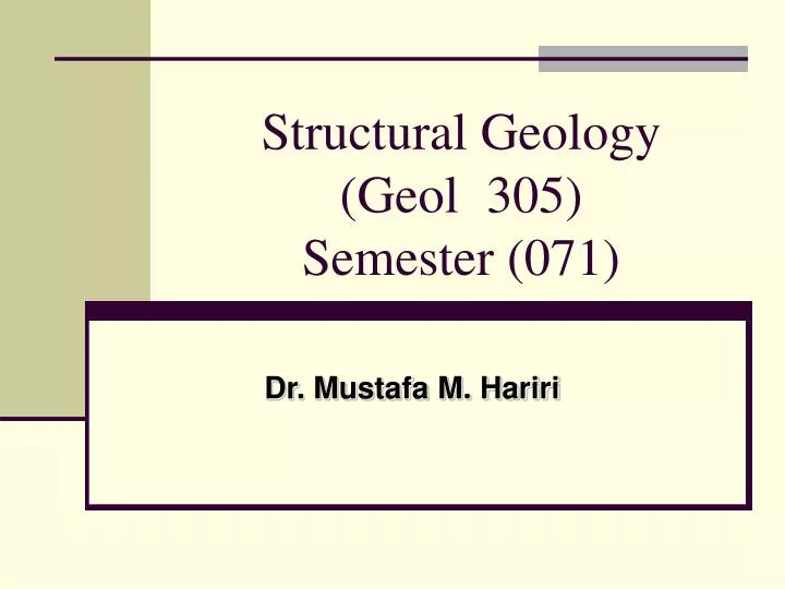 structural geology geol 305 semester 071