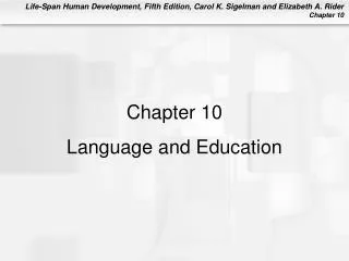 Chapter 10 Language and Education
