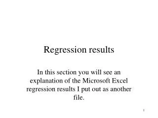 Regression results
