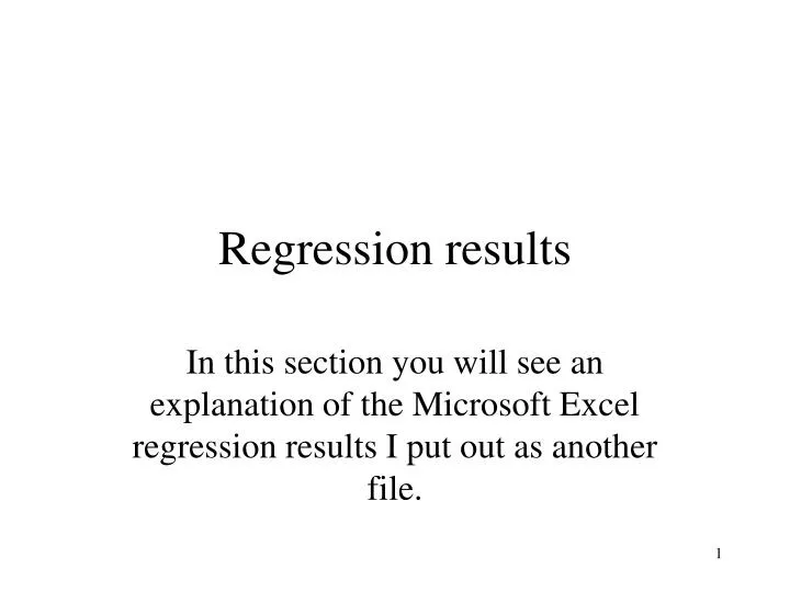 regression results