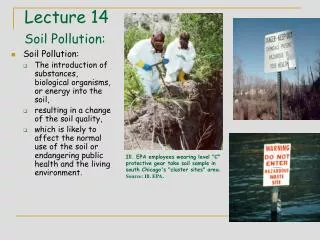 Lecture 14 Soil Pollution: