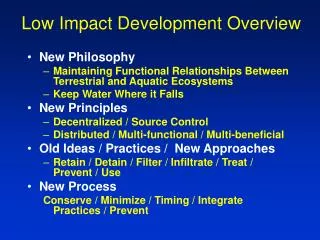 Low Impact Development Overview