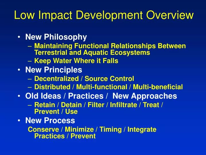 low impact development overview