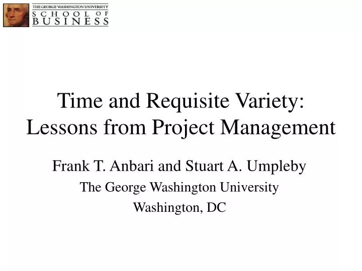 time and requisite variety lessons from project management