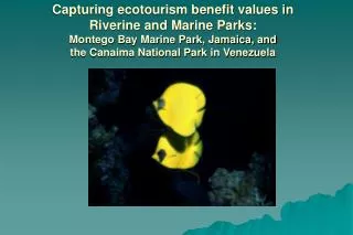 Capturing ecotourism benefit values in Riverine and Marine Parks: Montego Bay Marine Park, Jamaica, and the Canaima Na