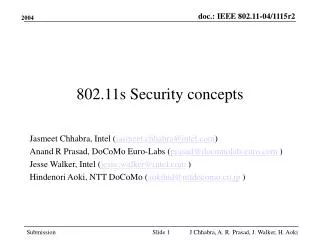 802.11s Security concepts