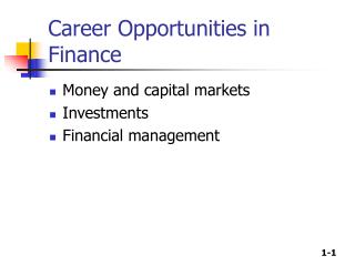Career Opportunities in Finance
