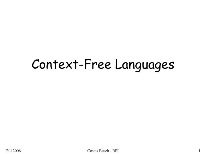 context free languages