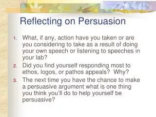 Reflecting on Persuasion