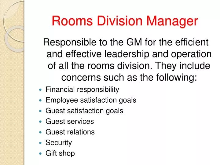 rooms division manager