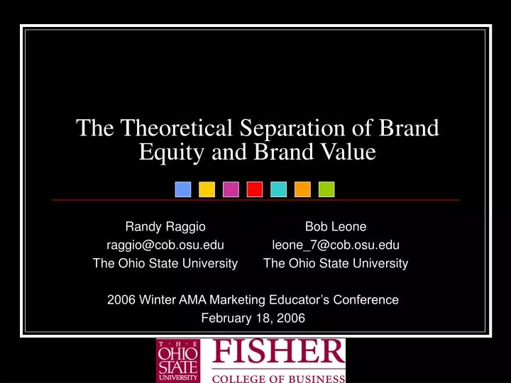 the theoretical separation of brand equity and brand value