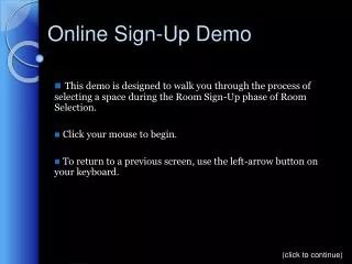 Online Sign-Up Demo