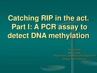 Catching RIP in the act. Part I: A PCR assay to detect DNA methylation