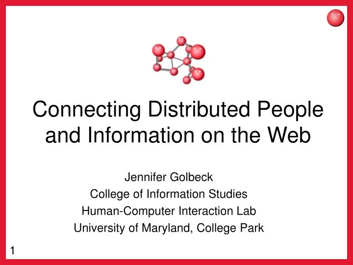 connecting distributed people and information on the web