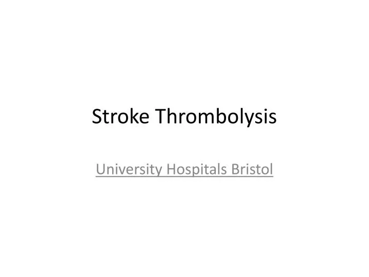 stroke thrombolysis