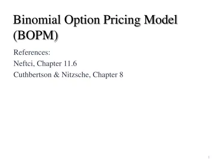 binomial option pricing model bopm