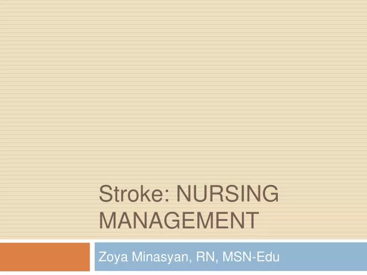 stroke nursing management