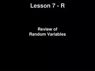 Lesson 7 - R