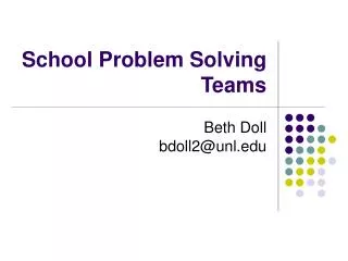 School Problem Solving Teams