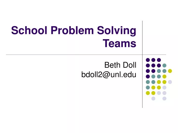 school problem solving teams