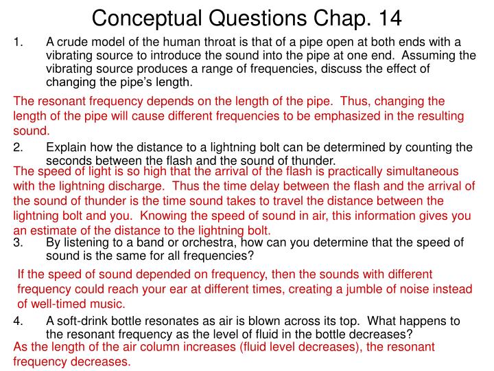 conceptual questions chap 14