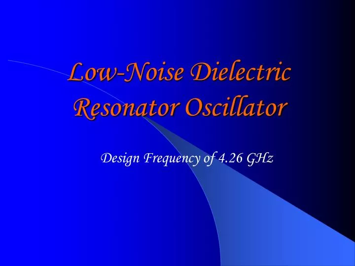 low noise dielectric resonator oscillator