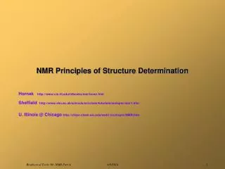 NMR Principles of Structure Determination