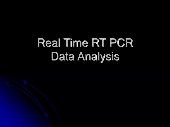 real time rt pcr data analysis