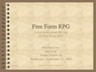 Free Form RPG