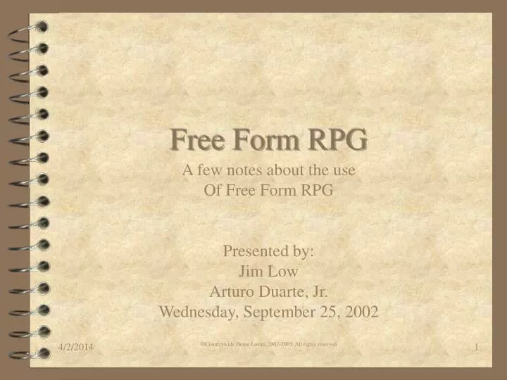 free form rpg